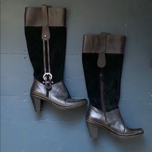 Naturalizer Black Suede & Leather Tall Boots 7.5